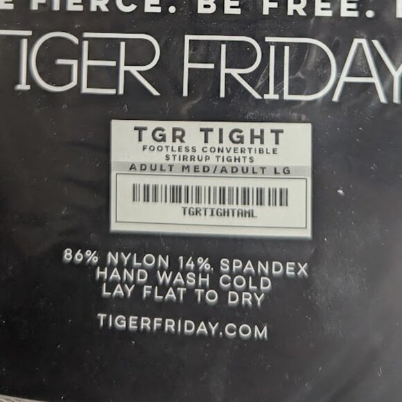 NWT- Tiger Friday * Stirrup Tights - Black * Adult M/L - Picture 4 of 4